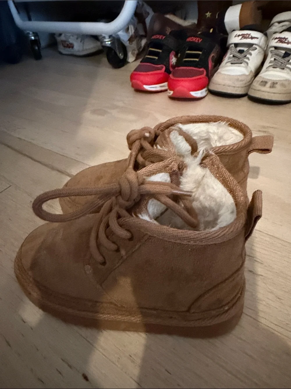 Cozy Brown Suede Shearling Lined Lace-Up Boots